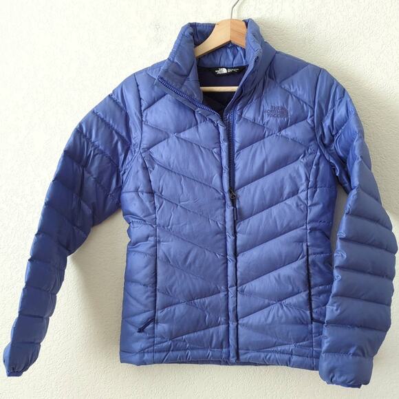 The North Face Womens Puffer Jacket Goose Down Fill Coat 550 Alpz Blue Puffy XS - Picture 3 of 9
